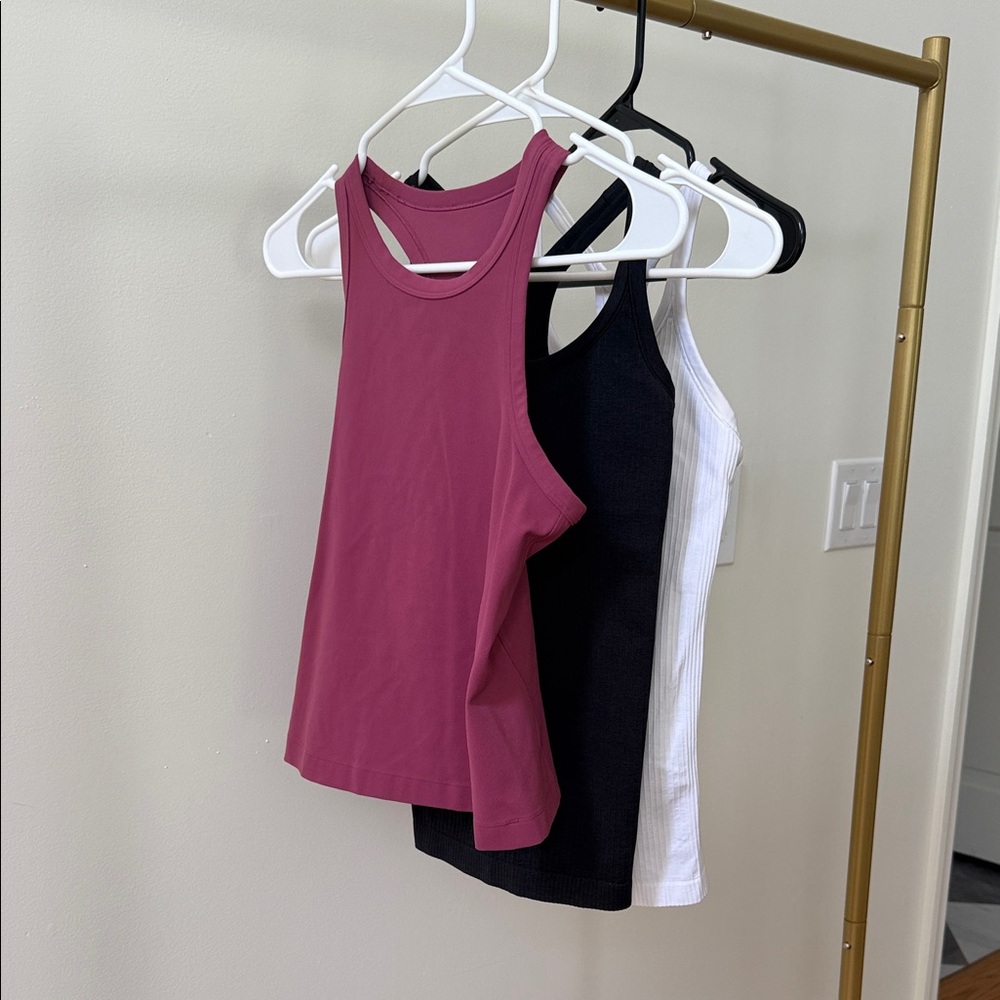 lululemon athletica Tank Tops - Berry, Black, White